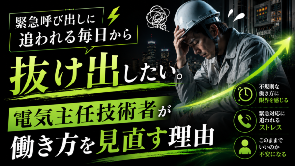 緊急呼び出しに追われる毎日から抜け出したい。電気主任技術者が働き方を見直す理由