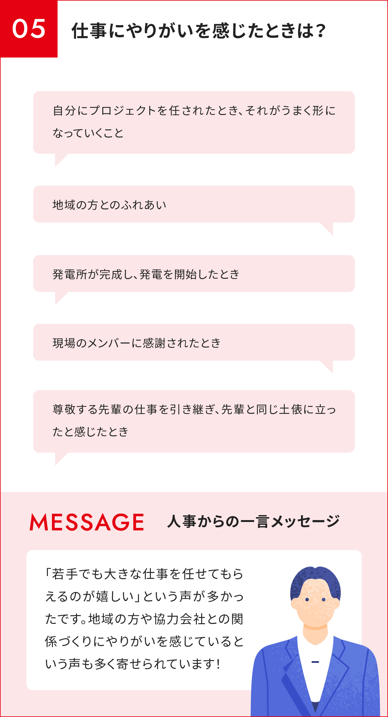 仕事にやりがいを感じたときは？